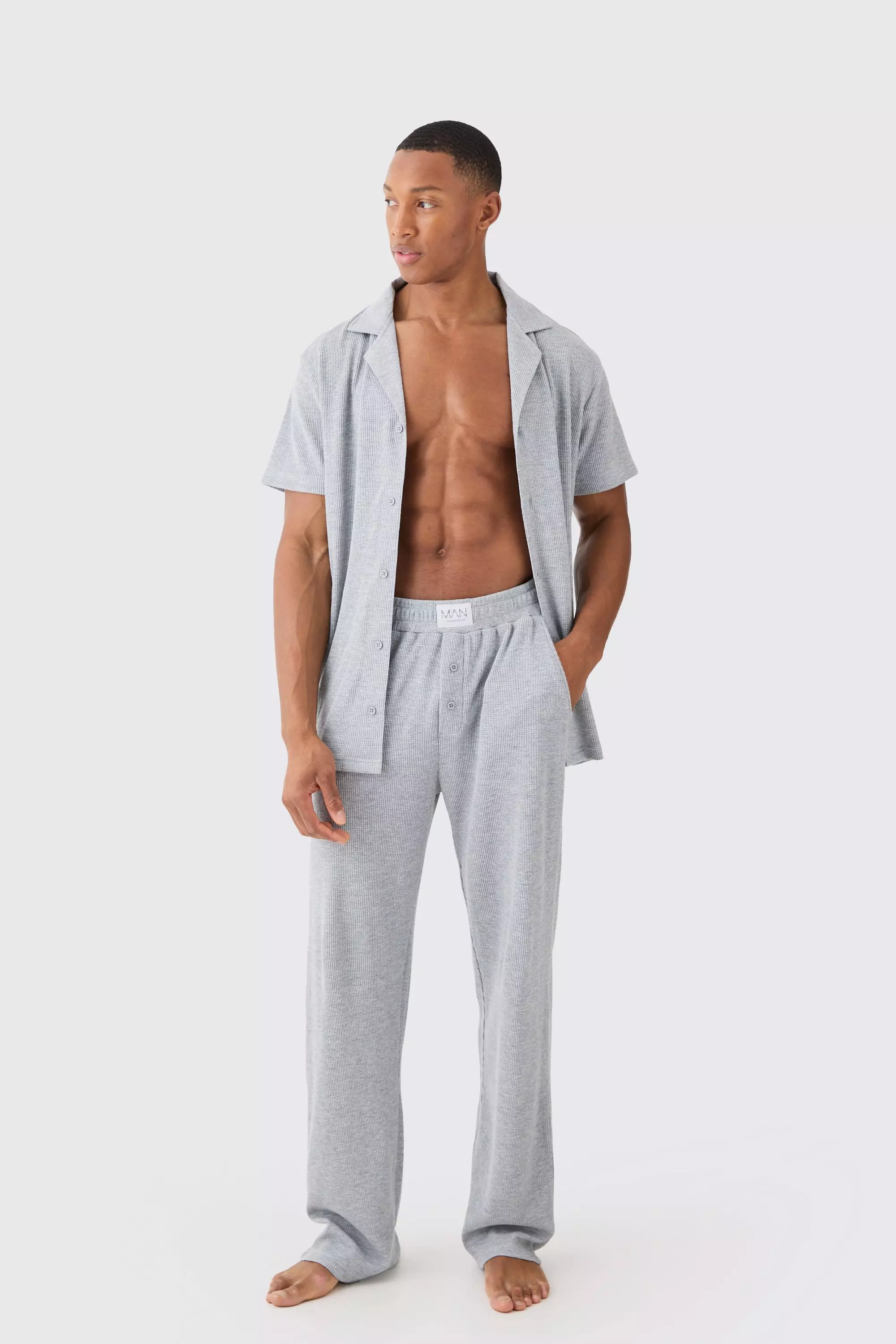 Men's waffle lounge online set